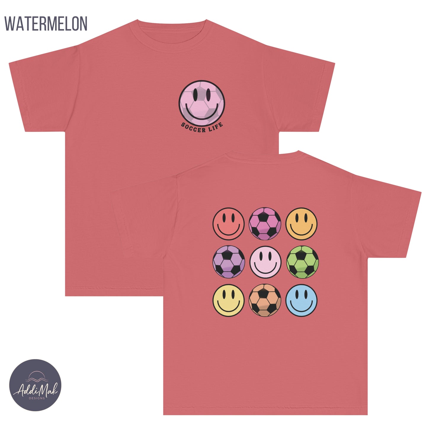 Retro Soccer Life Smiley Comfort Colors T-shirt, Soccer Season, Travel Ball, Club, Select, Gift for Her, Daughter