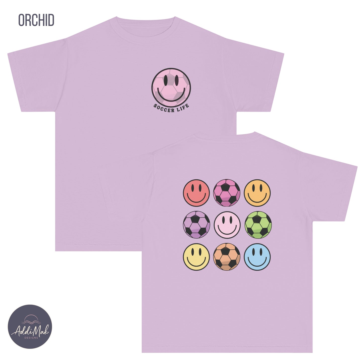 Retro Soccer Life Smiley Comfort Colors T-shirt, Soccer Season, Travel Ball, Club, Select, Gift for Her, Daughter