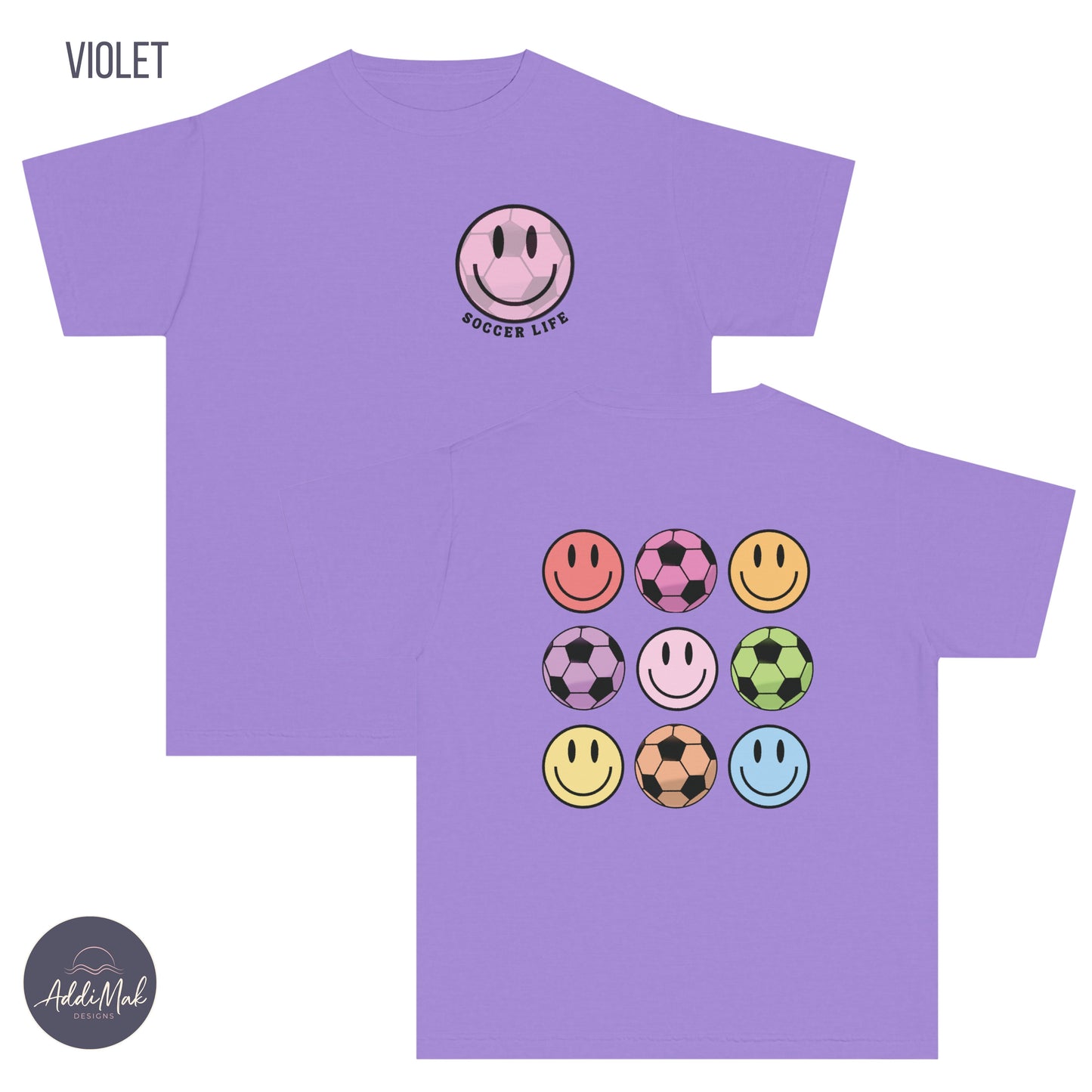 Retro Soccer Life Smiley Comfort Colors T-shirt, Soccer Season, Travel Ball, Club, Select, Gift for Her, Daughter