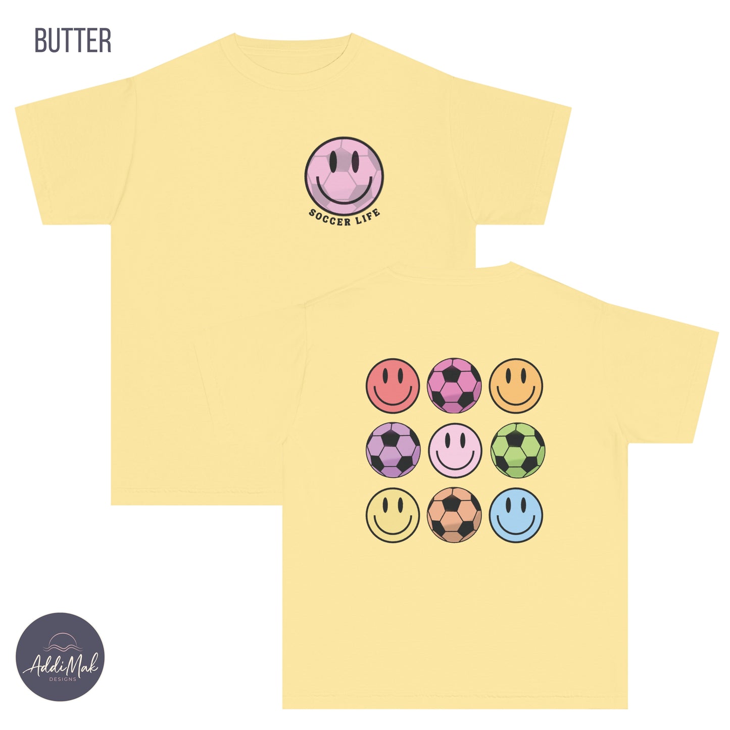 Retro Soccer Life Smiley Comfort Colors T-shirt, Soccer Season, Travel Ball, Club, Select, Gift for Her, Daughter