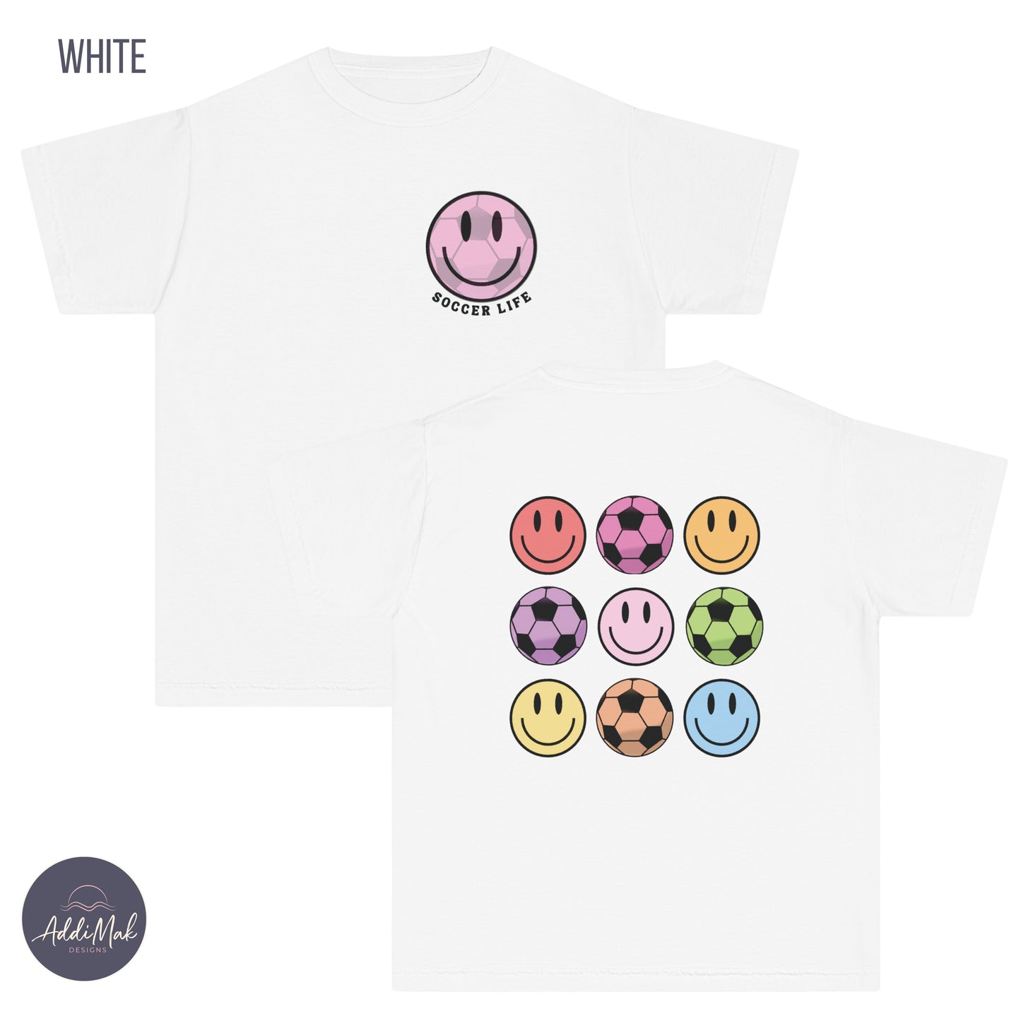 Retro Soccer Life Smiley Comfort Colors T-shirt, Soccer Season, Travel Ball, Club, Select, Gift for Her, Daughter