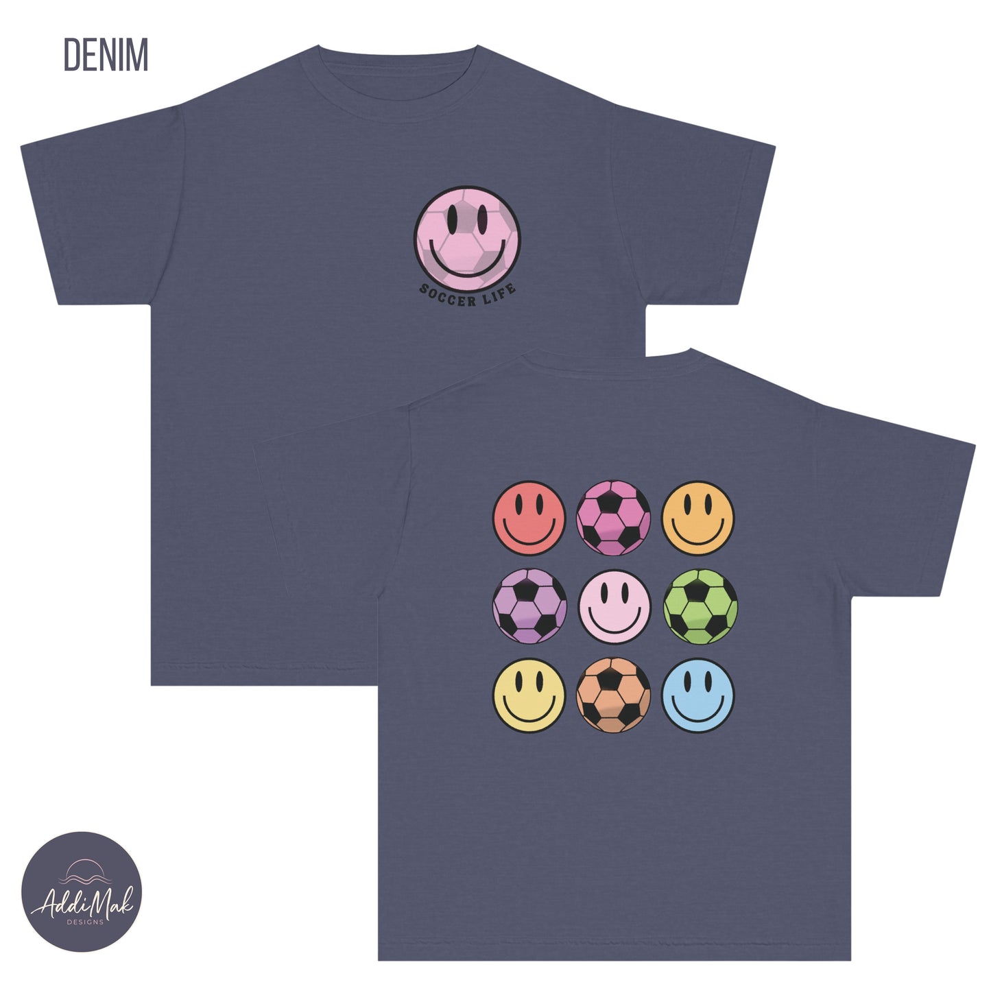 Retro Soccer Life Smiley Comfort Colors T-shirt, Soccer Season, Travel Ball, Club, Select, Gift for Her, Daughter