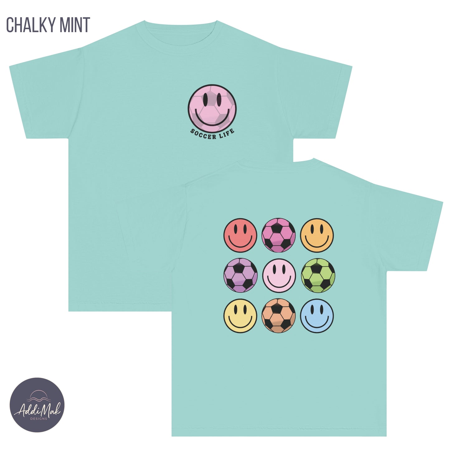 Retro Soccer Life Smiley Comfort Colors T-shirt, Soccer Season, Travel Ball, Club, Select, Gift for Her, Daughter