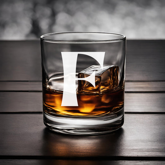 Monogram Whiskey Bar Glass, Gift for Wedding, Groomsmen, Best Man, Father's Day, Gift for Dad, Whiskey Connoisseur, House Warming Gift