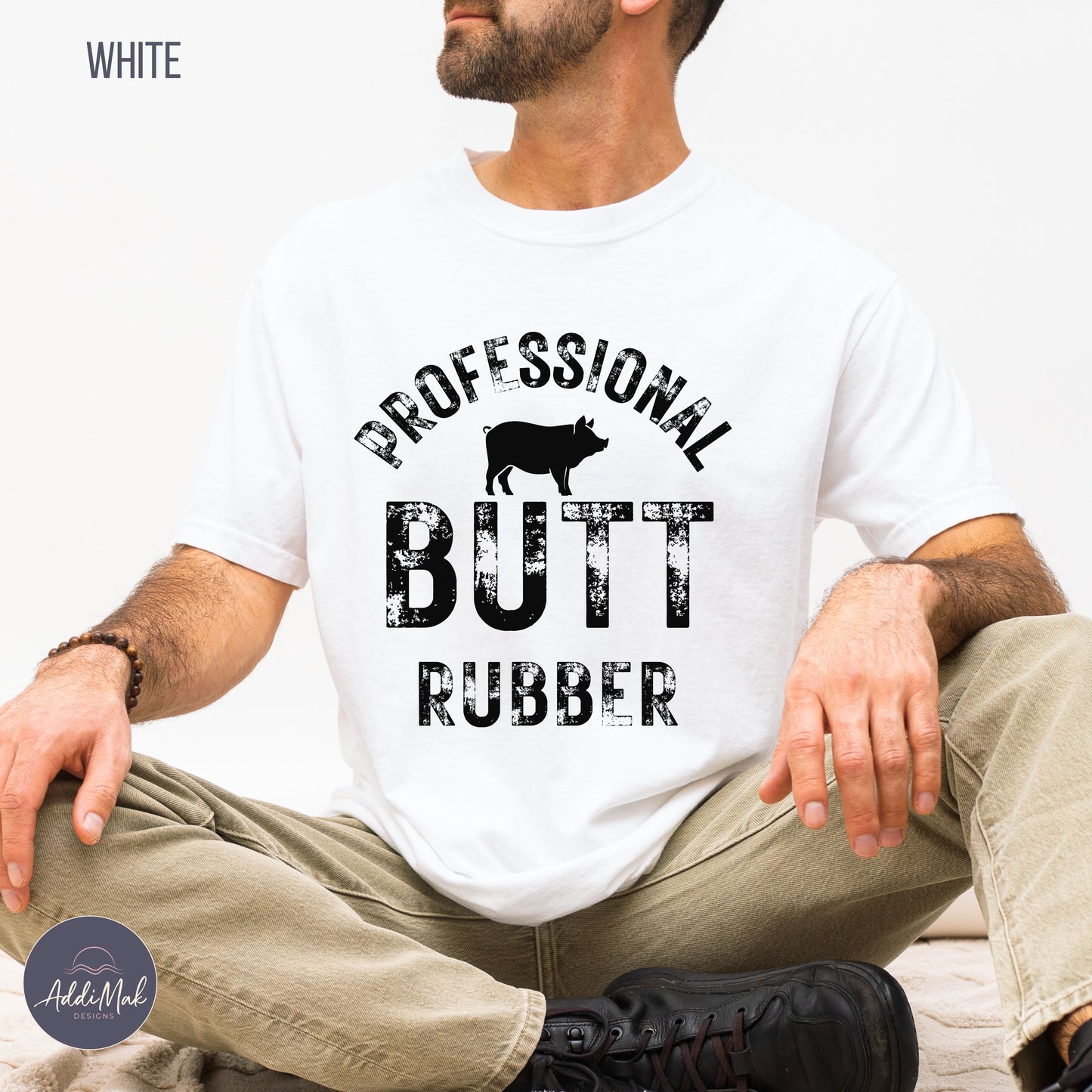 Professional Butt Rubber T-Shirt | Funny BBQ Shirt for Men | Pitmaster Gift | Grilling Dad Tee