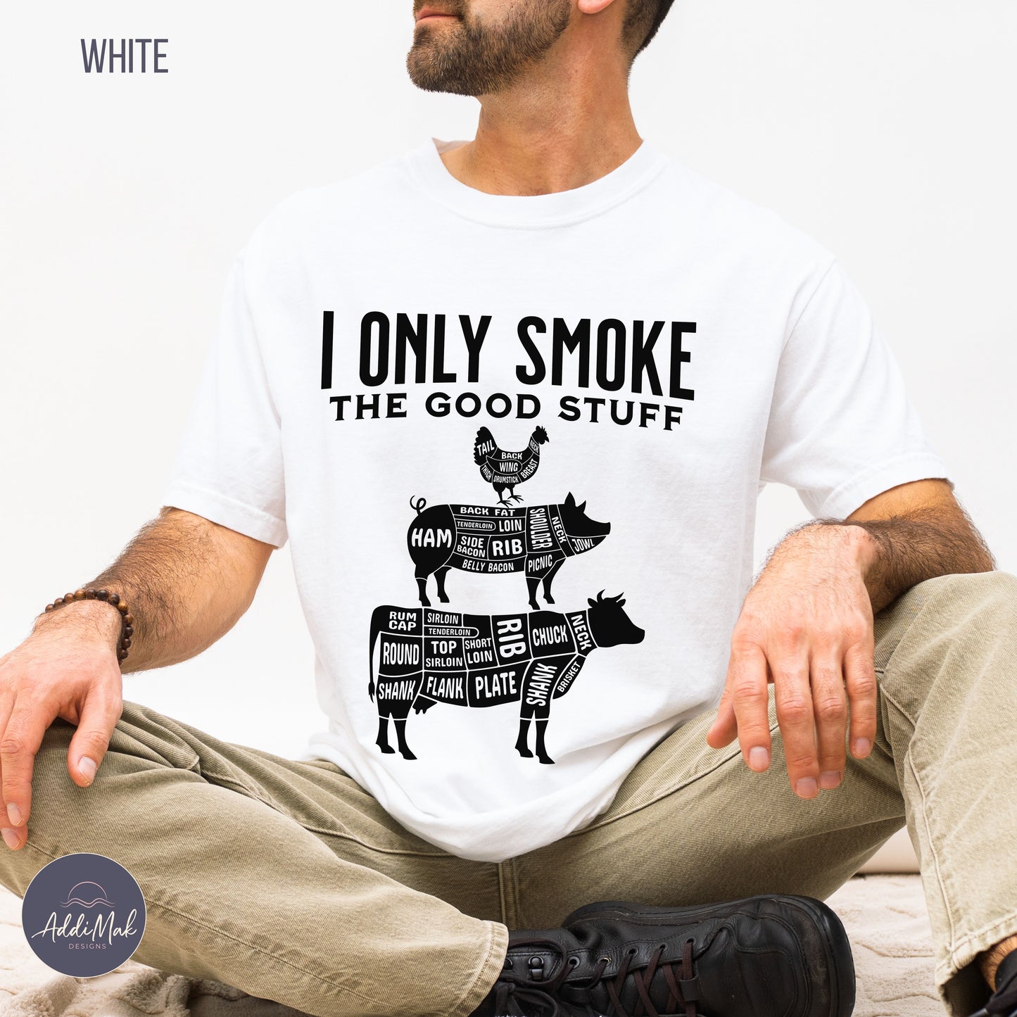 I Only Smoke The Good Stuff T-Shirt | Funny BBQ Shirt for Men | Pitmaster Gift | Smoker Dad Tee