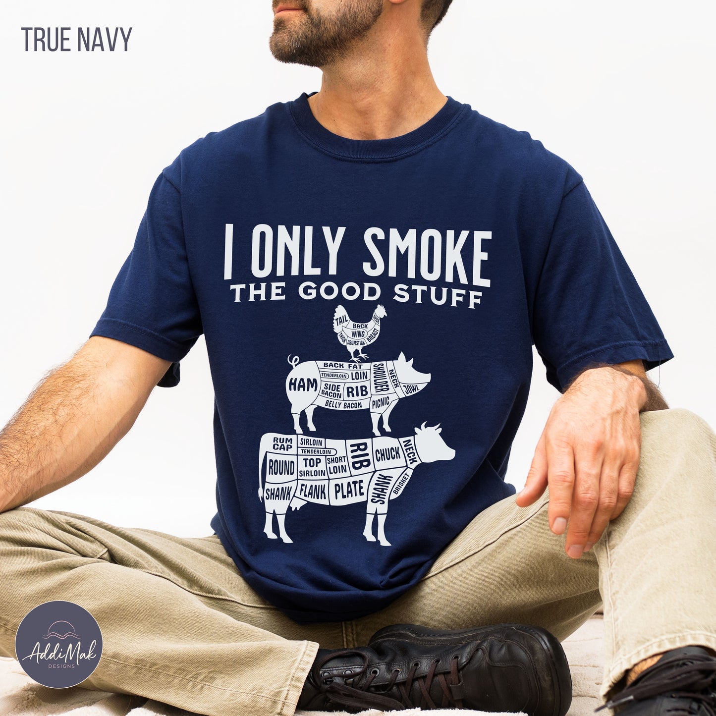 I Only Smoke The Good Stuff T-Shirt | Funny BBQ Shirt for Men | Pitmaster Gift | Smoker Dad Tee