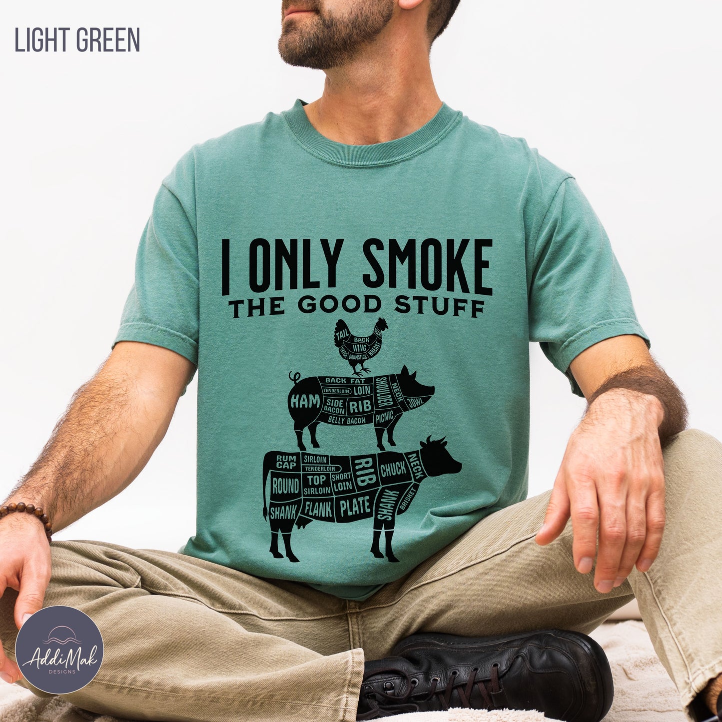I Only Smoke The Good Stuff T-Shirt | Funny BBQ Shirt for Men | Pitmaster Gift | Smoker Dad Tee