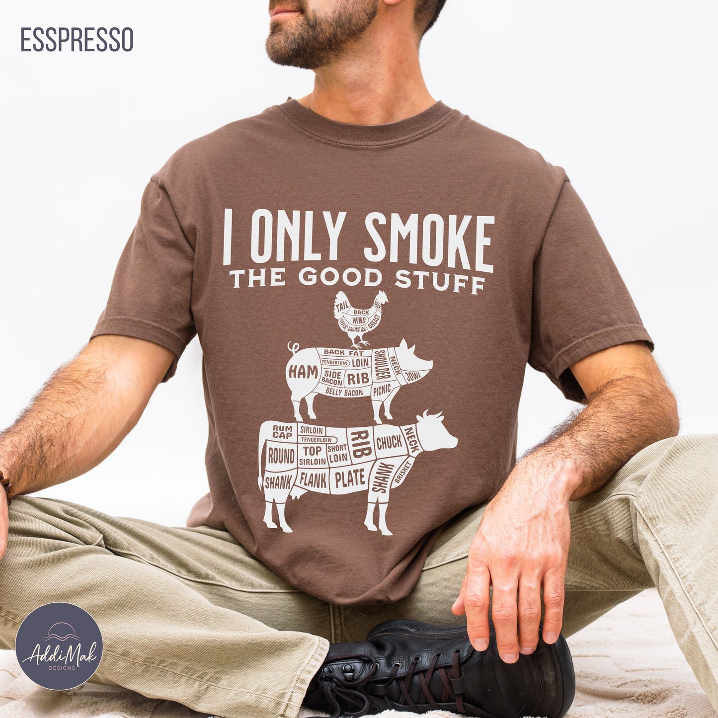 I Only Smoke The Good Stuff T-Shirt | Funny BBQ Shirt for Men | Pitmaster Gift | Smoker Dad Tee