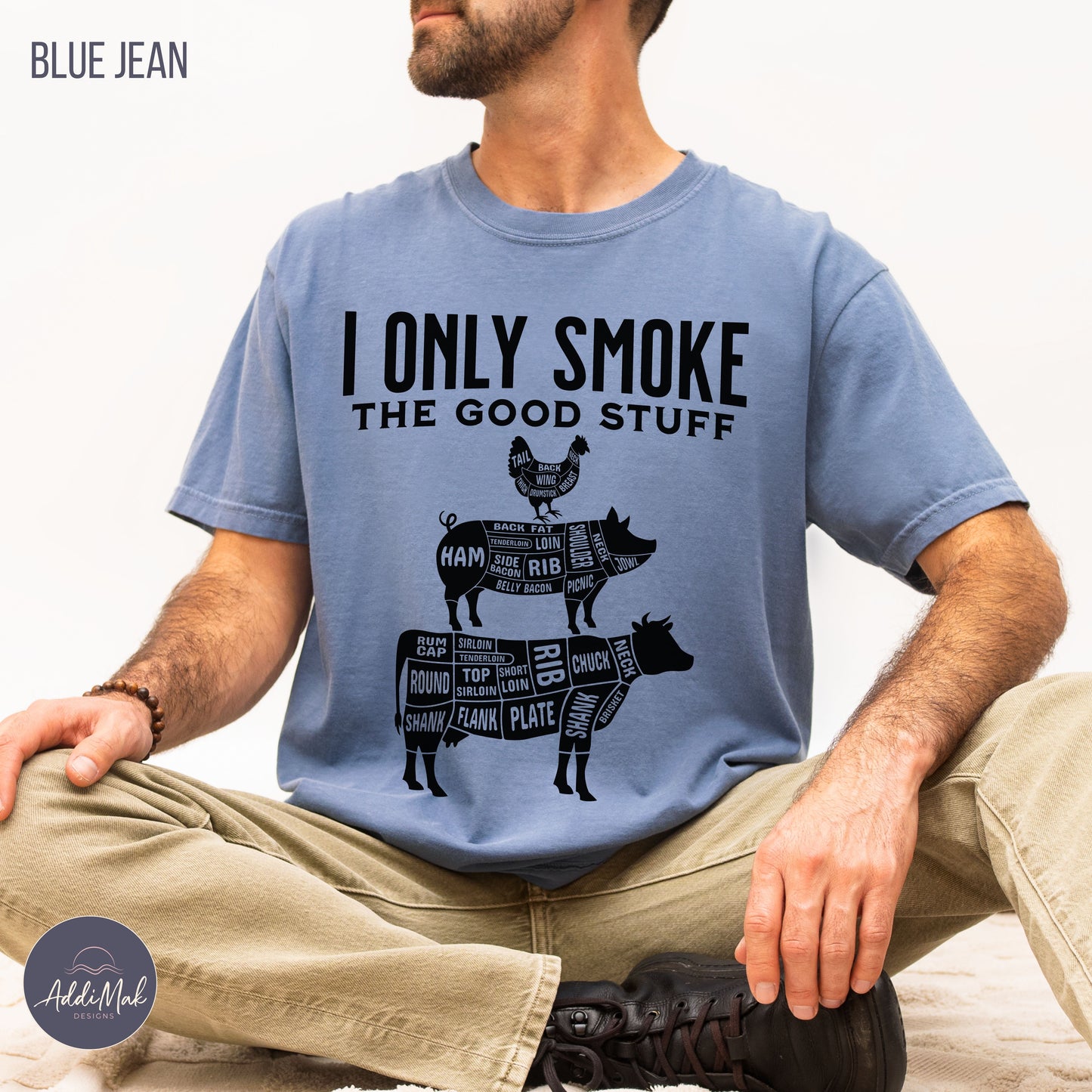 I Only Smoke The Good Stuff T-Shirt | Funny BBQ Shirt for Men | Pitmaster Gift | Smoker Dad Tee