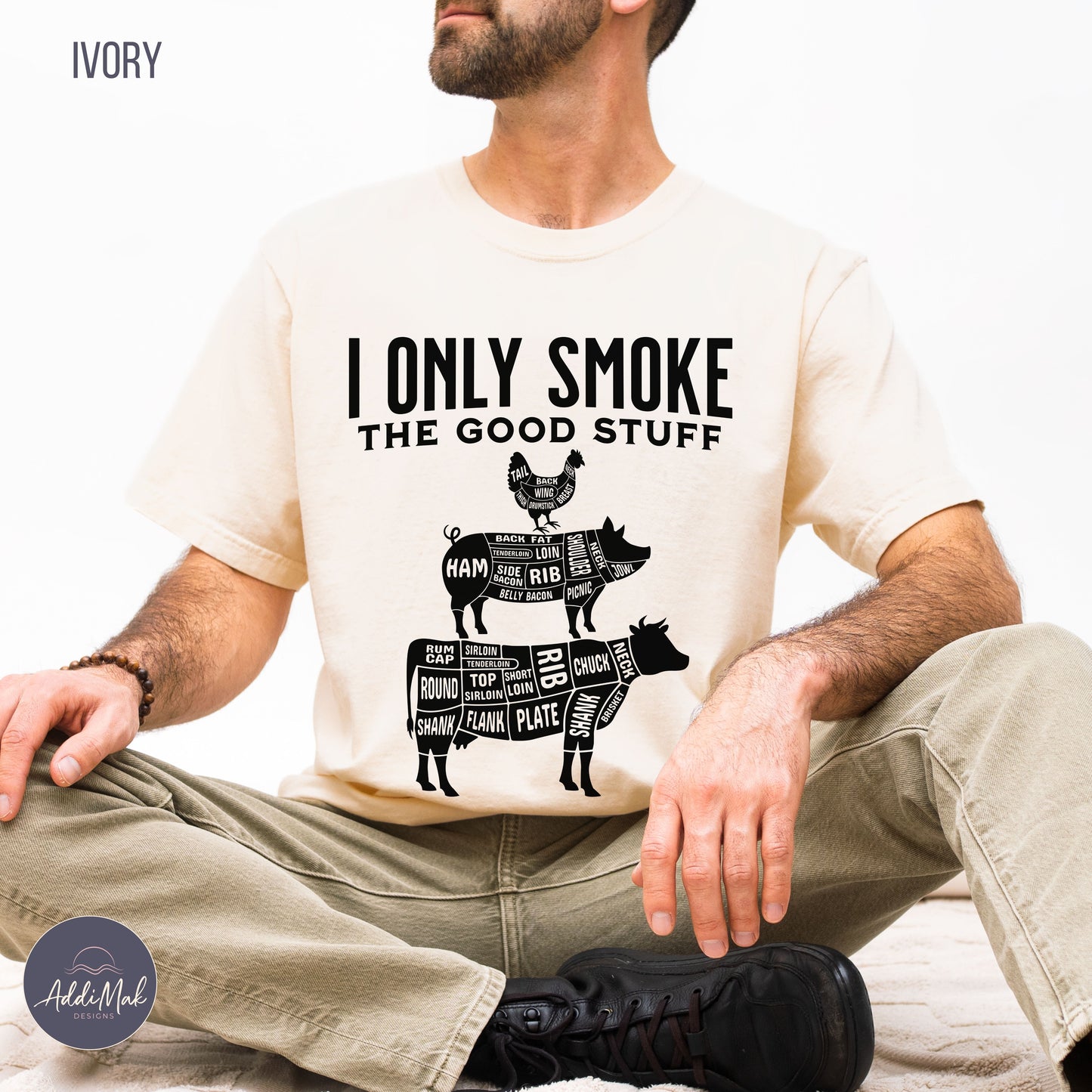 I Only Smoke The Good Stuff T-Shirt | Funny BBQ Shirt for Men | Pitmaster Gift | Smoker Dad Tee