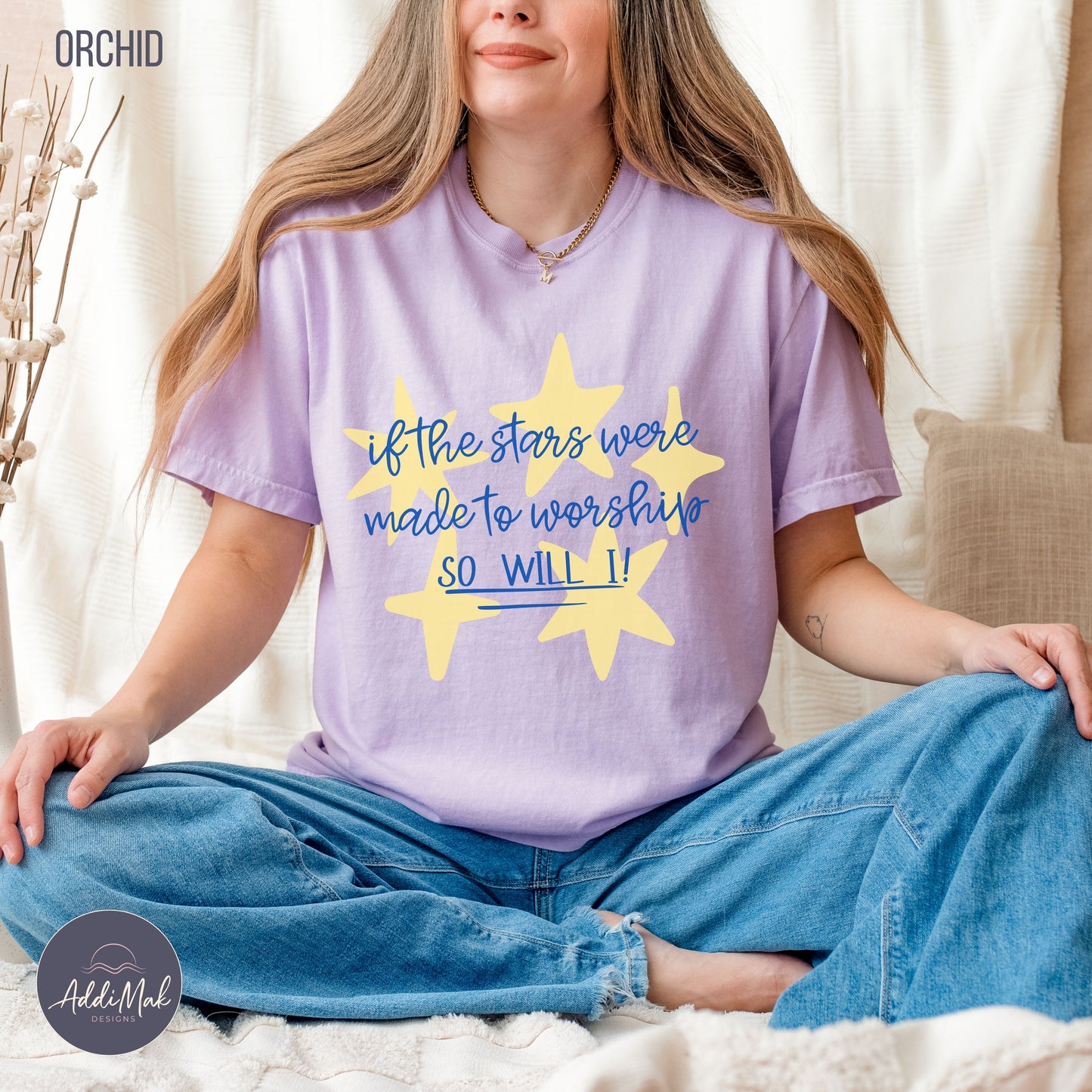 If The Stars Were Made To Worship So Will I T-Shirt | Christian Women's Faith Tee | Worship Shirt for Women