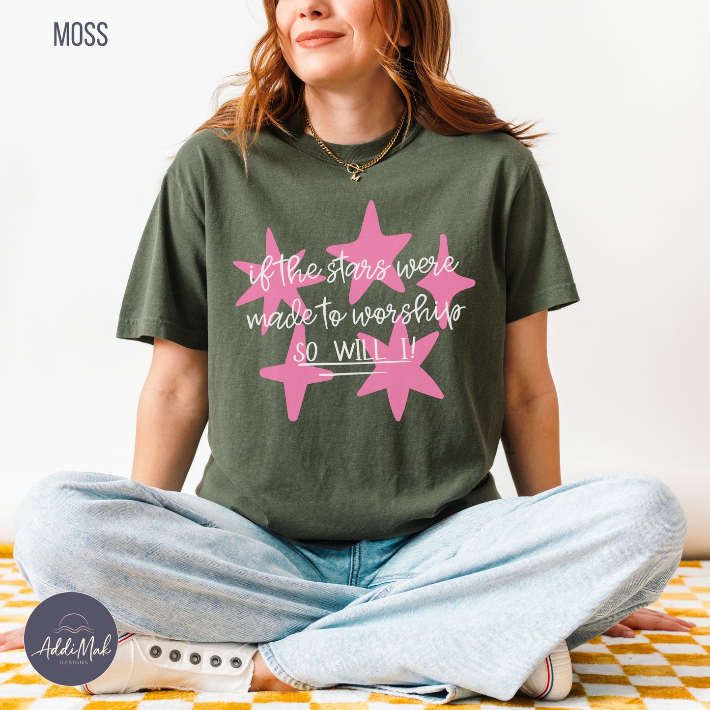 If The Stars Were Made To Worship So Will I T-Shirt | Christian Women's Faith Tee | Worship Shirt for Women