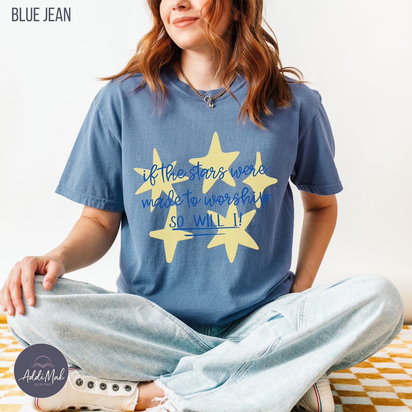 If The Stars Were Made To Worship So Will I T-Shirt | Christian Women's Faith Tee | Worship Shirt for Women
