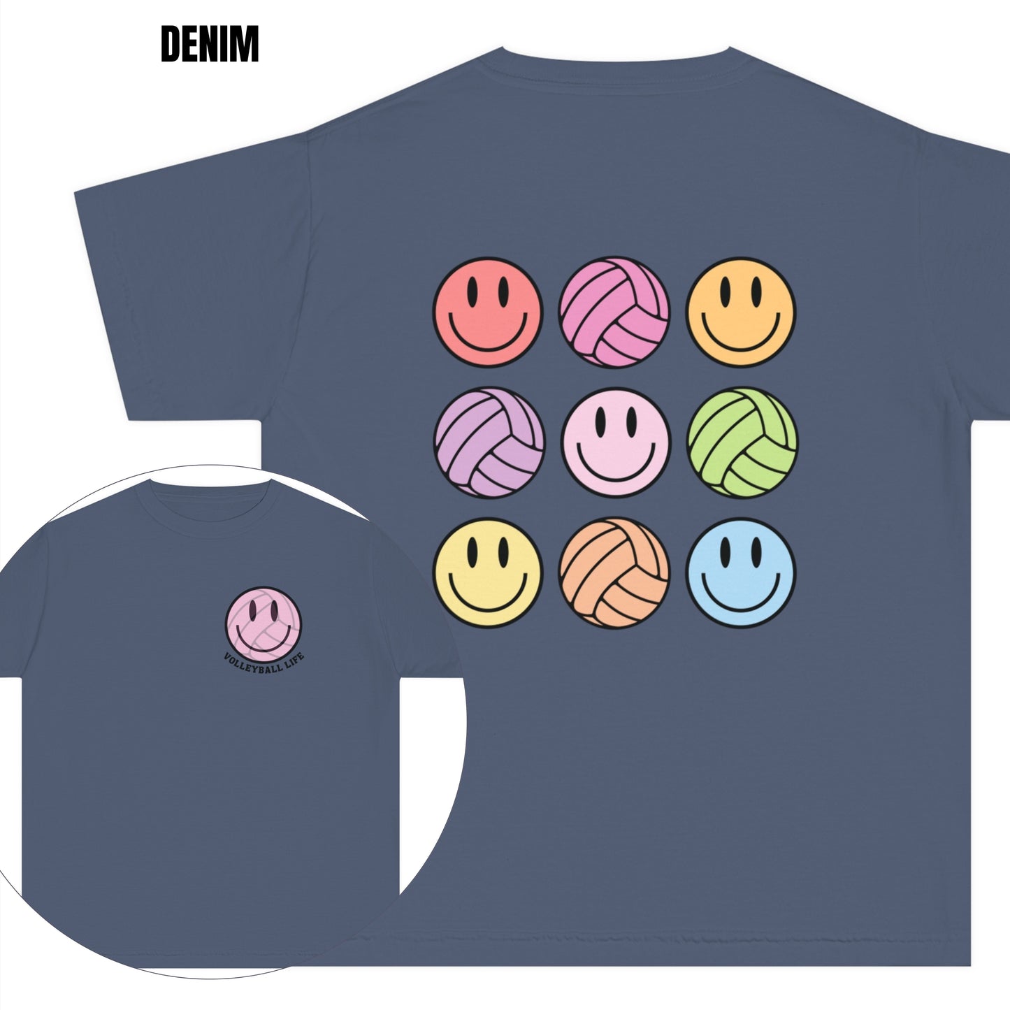 YOUTH Retro Volleyball Life Smiley T-shirt