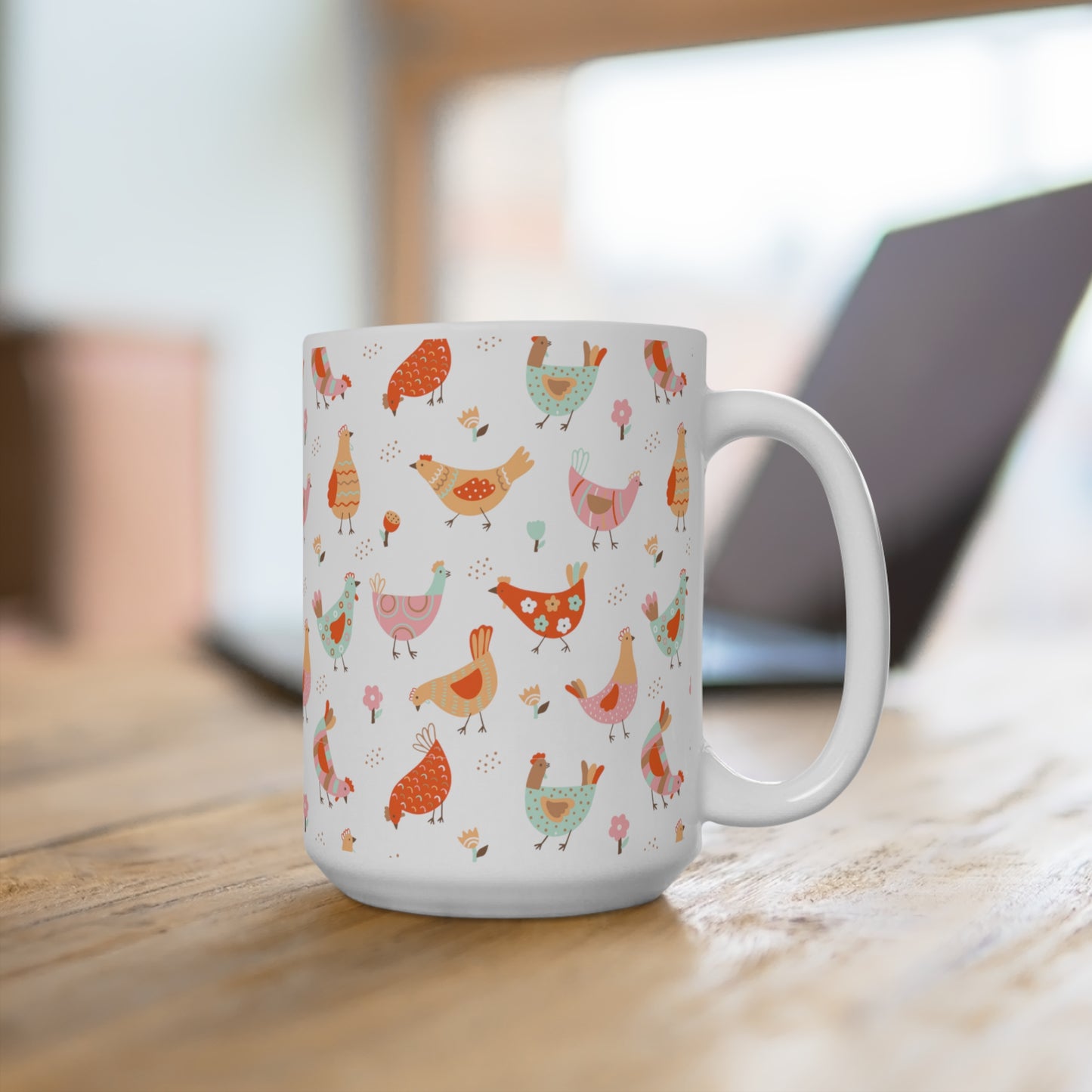 Chickens and Flowers 2 Coffee and Tea Ceramic Mug