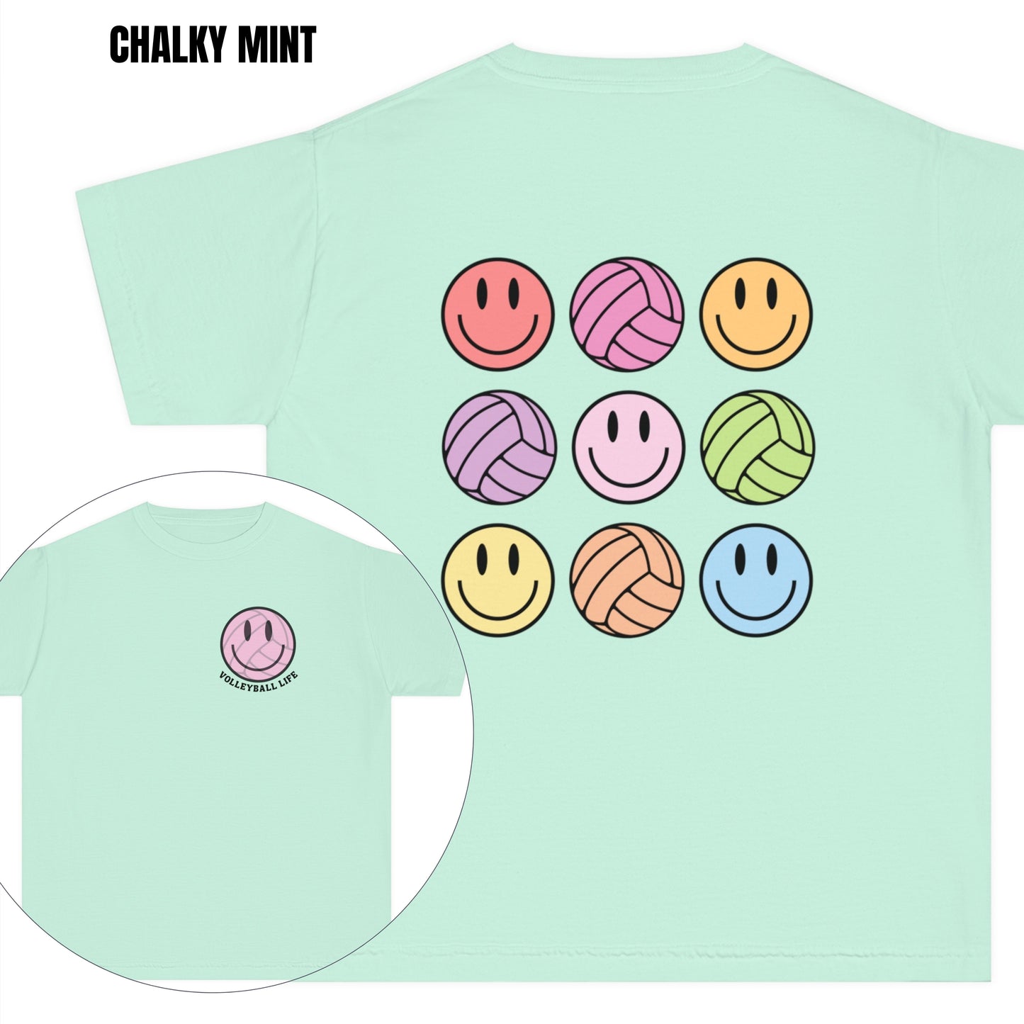 YOUTH Retro Volleyball Life Smiley T-shirt