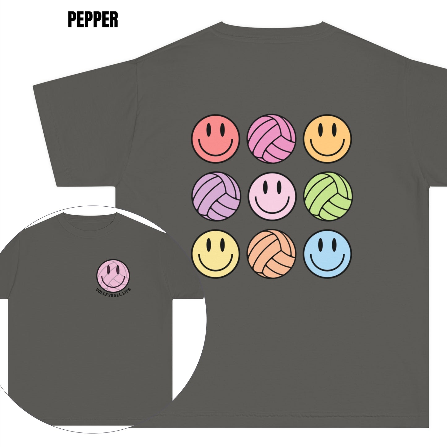 YOUTH Retro Volleyball Life Smiley T-shirt