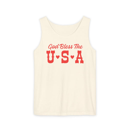 God Bless The USA Unisex Tank Top - Summer Essential, Casual Wear, Gift for Patriots, Independence Day, Soft Cotton Top