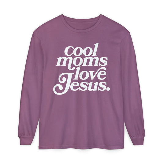 Cool Moms Love Jesus Long Sleeve Shirt Printify