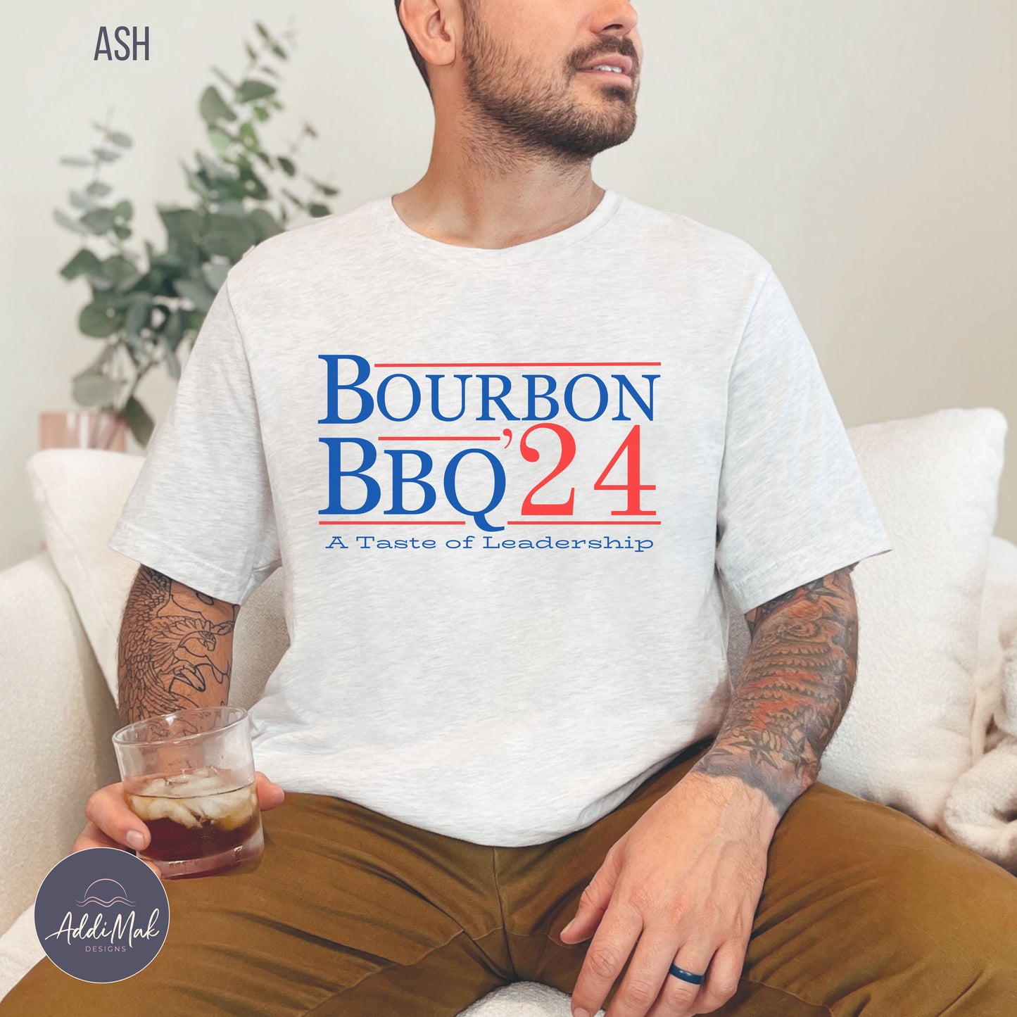 Bourbon and BBQ 2024 Presidential Campaign Election Humor Shirt