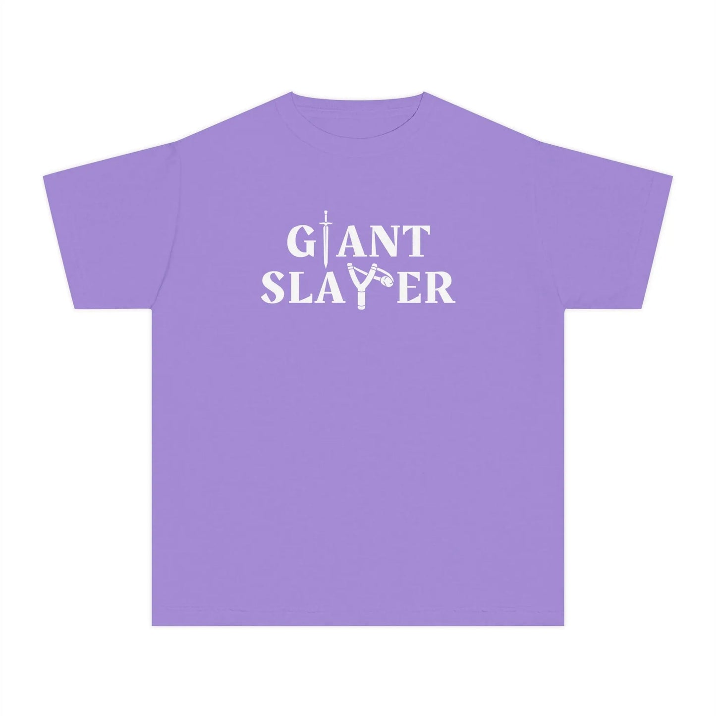 Giant Slayer Youth Shirt, Biblical Inspiration Tshirt, Gift for Kids, Warrior Tee, Popular Christian Childrens T-Shirt, Bible Verse Shirt Printify