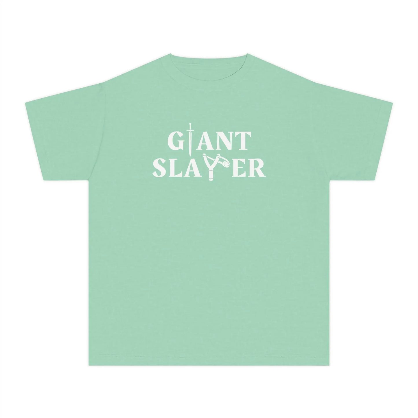 Giant Slayer Youth Shirt, Biblical Inspiration Tshirt, Gift for Kids, Warrior Tee, Popular Christian Childrens T-Shirt, Bible Verse Shirt Printify