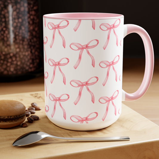 Coquette Girly Pink Bows Coffee Mug