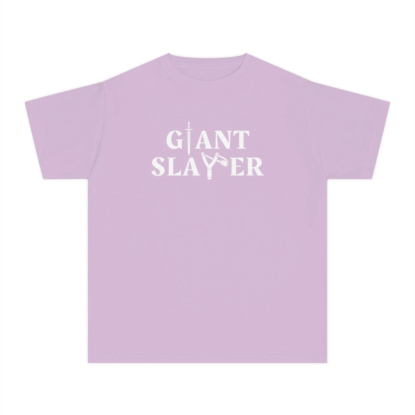 Giant Slayer Youth Shirt, Biblical Inspiration Tshirt, Gift for Kids, Warrior Tee, Popular Christian Childrens T-Shirt, Bible Verse Shirt Printify
