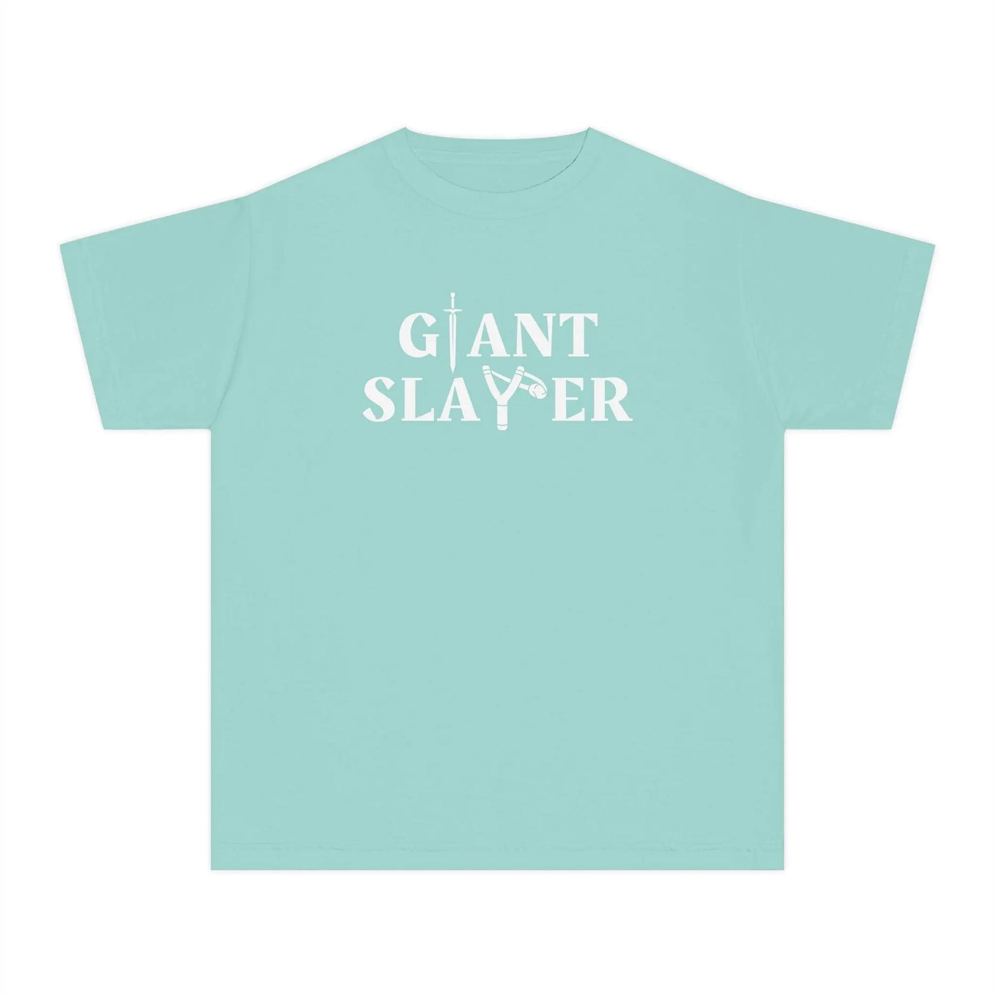 Giant Slayer Youth Shirt, Biblical Inspiration Tshirt, Gift for Kids, Warrior Tee, Popular Christian Childrens T-Shirt, Bible Verse Shirt Printify