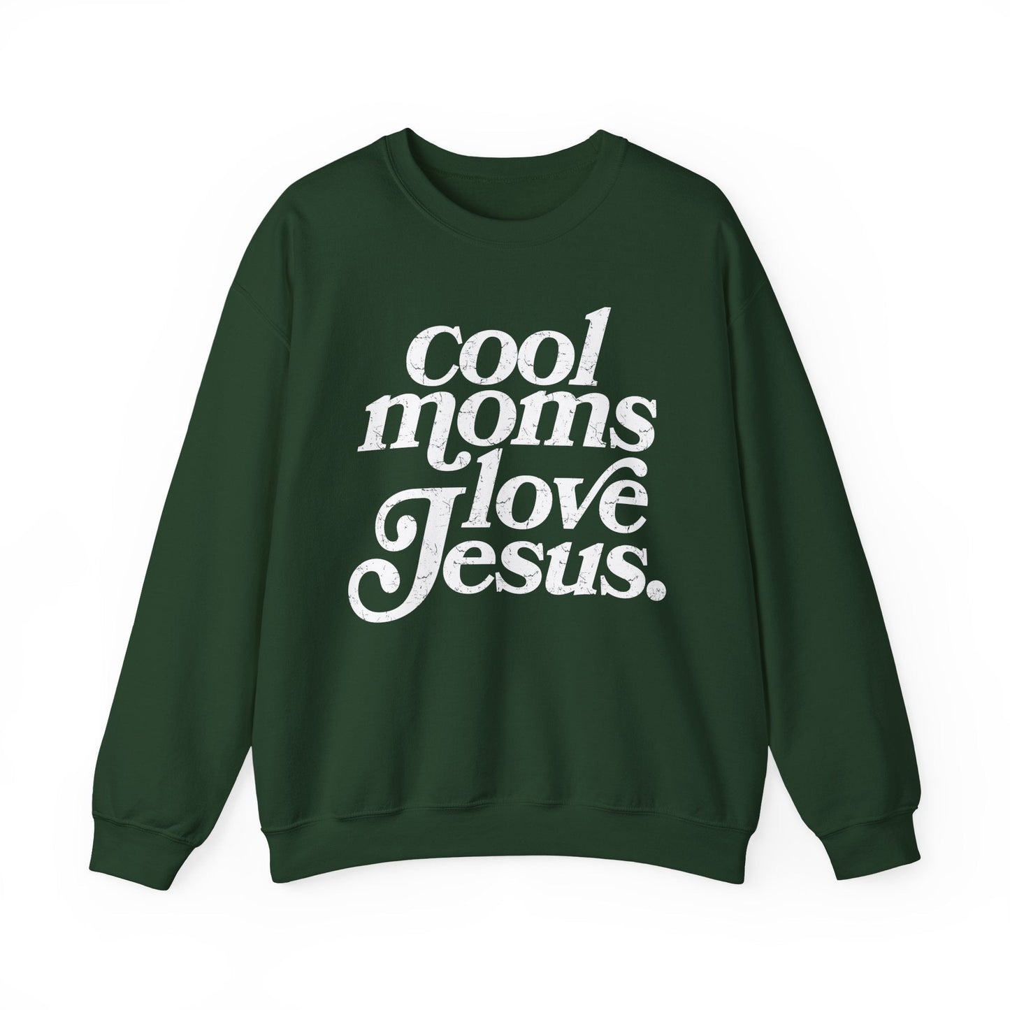 Cool Moms Love Jesus Sweatshirt Printify