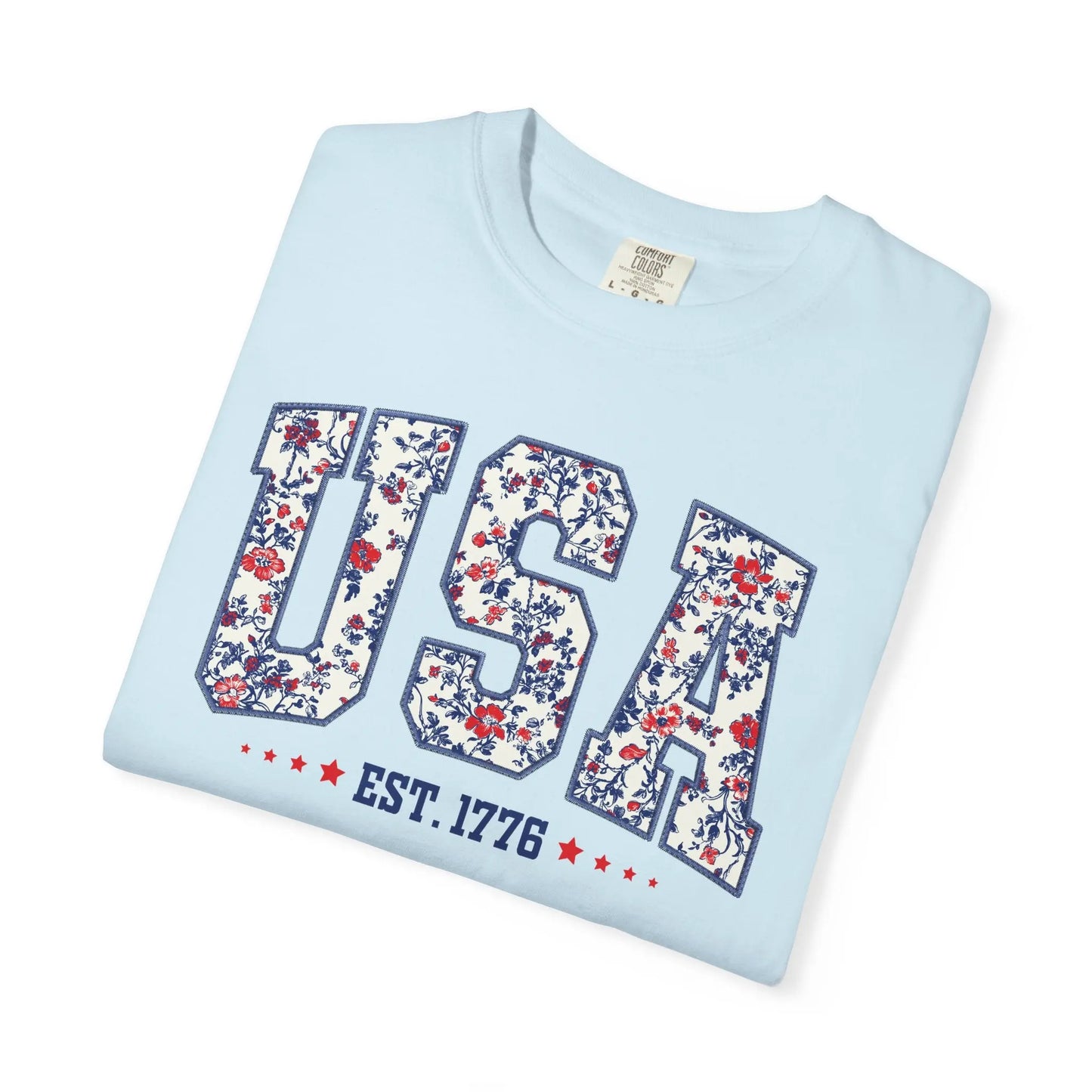 Floral USA Graphic T-Shirt Printify