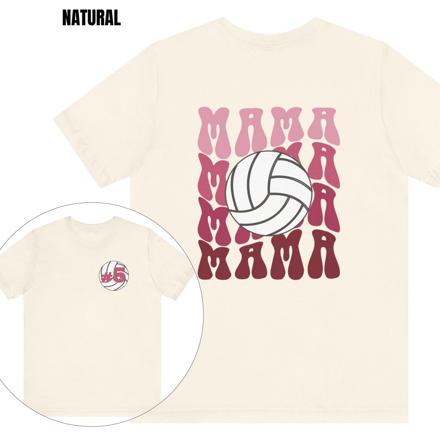 Custom Retro Volleyball Mama Personalize your Players Number on Front