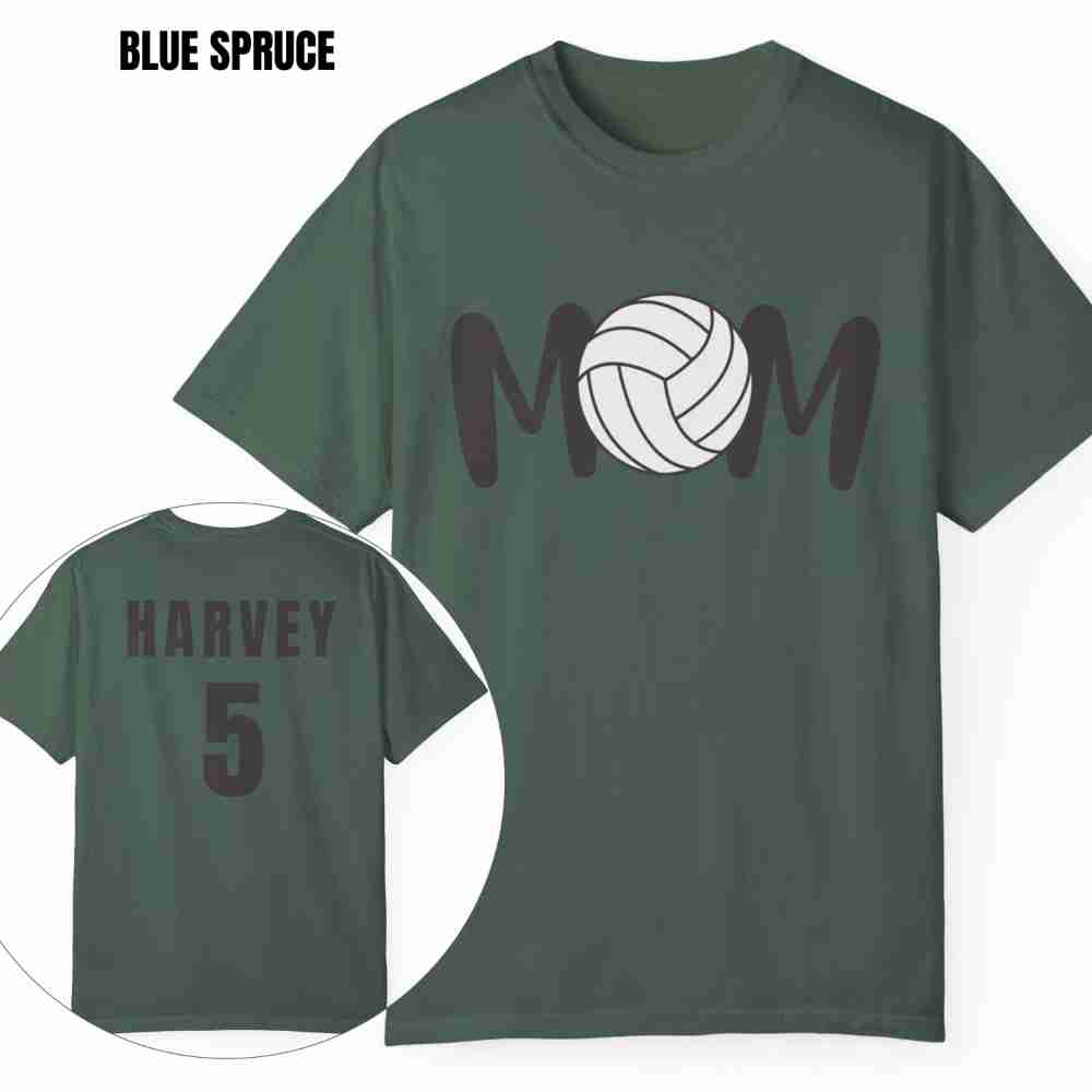 Custom MOM Volleyball Tee with Personalized Name and Number on Back