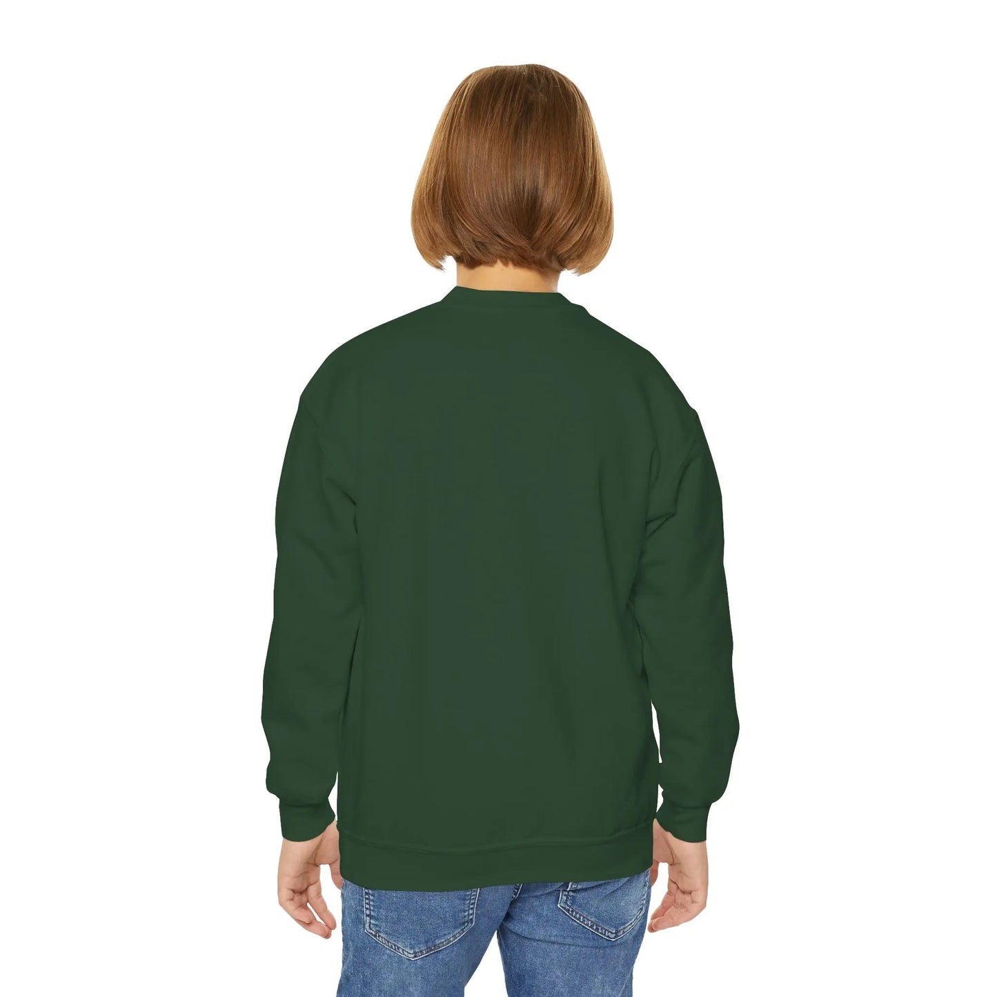 Personalized Kids Christmas Reindeer Sweatshirt | Custom Name Youth Holiday Crewneck | Cute Rudolph Girl Boy Christmas Outfit Printify