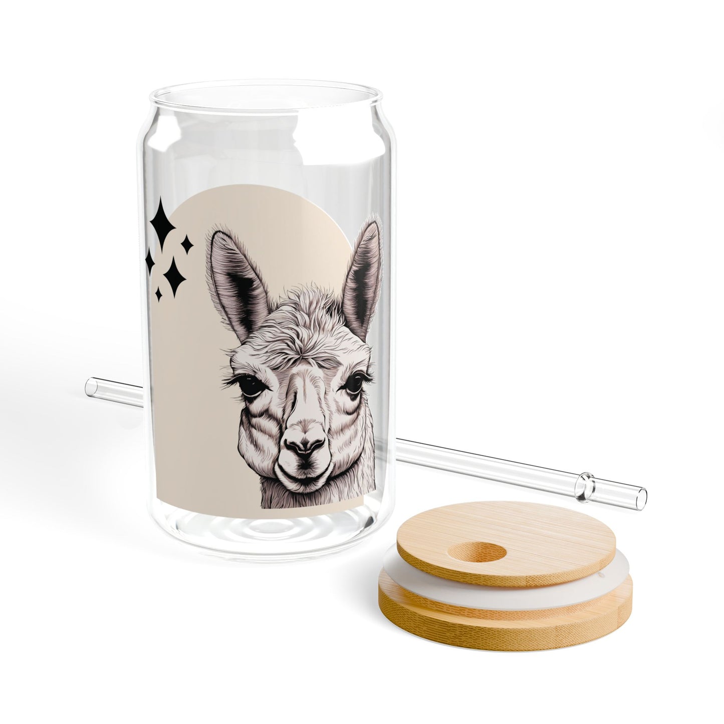 Boho Llama Sipper Glass