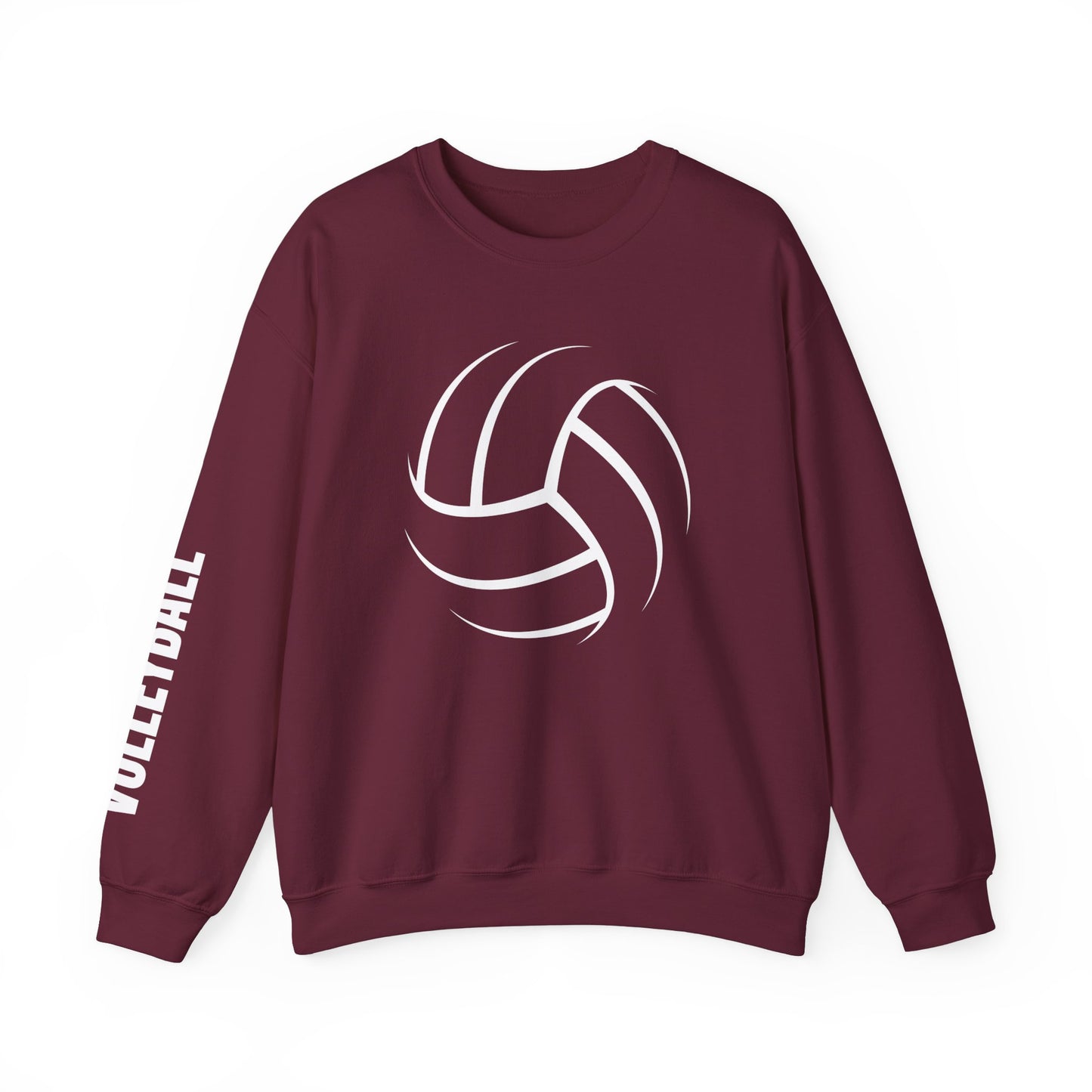 Volleyball Crewneck Sweatshirt with Sleeve Print