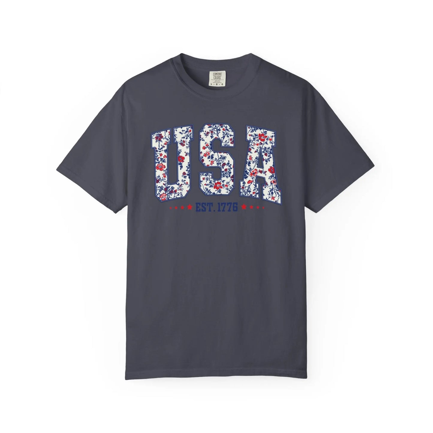Floral USA Graphic T-Shirt Printify