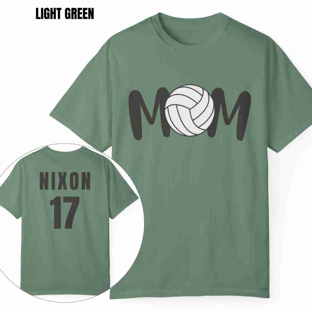 Custom MOM Volleyball Tee with Personalized Name and Number on Back