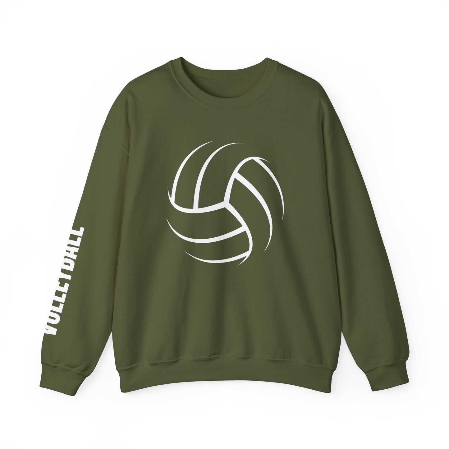 Volleyball Crewneck Sweatshirt with Sleeve Print