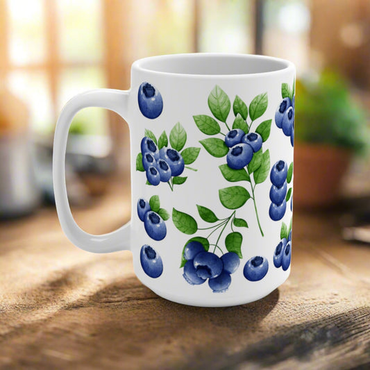 Blueberry Coffee and Tea Ceramic Mug