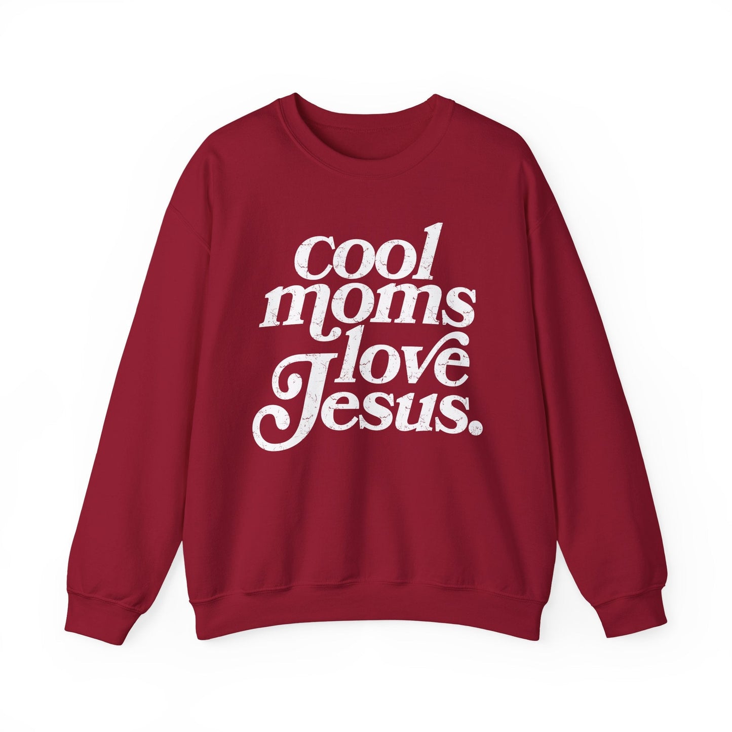 Cool Moms Love Jesus Sweatshirt Printify