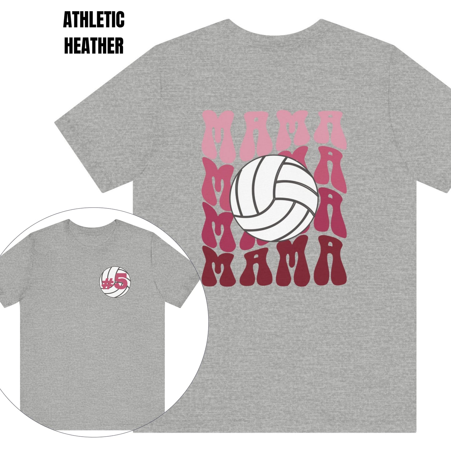 Custom Retro Volleyball Mama Personalize your Players Number on Front