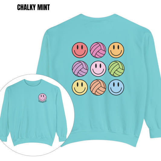 Retro Volleyball Life Smiley Sweatshirt