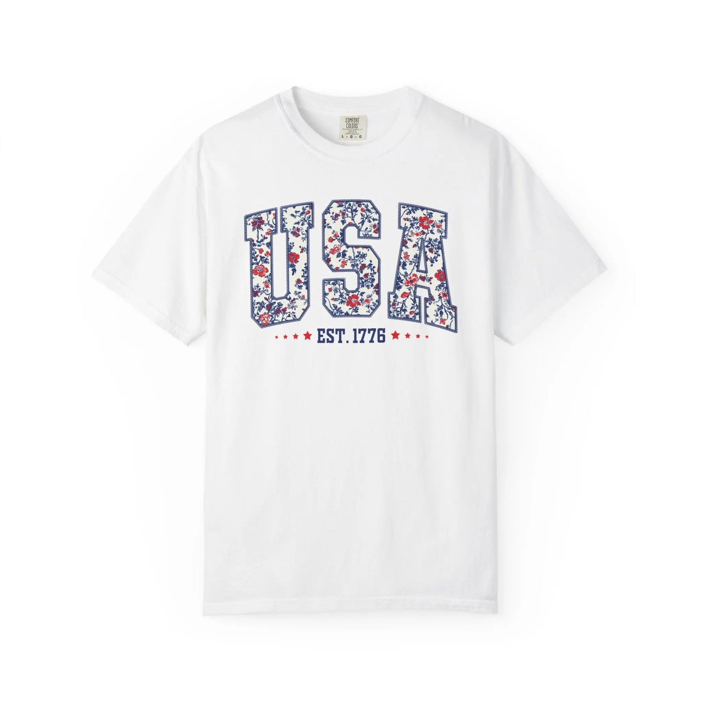 Floral USA Graphic T-Shirt Printify