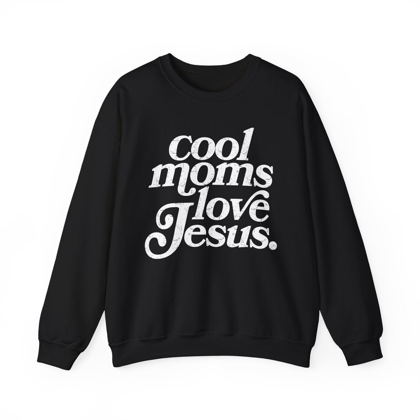 Cool Moms Love Jesus Sweatshirt Printify