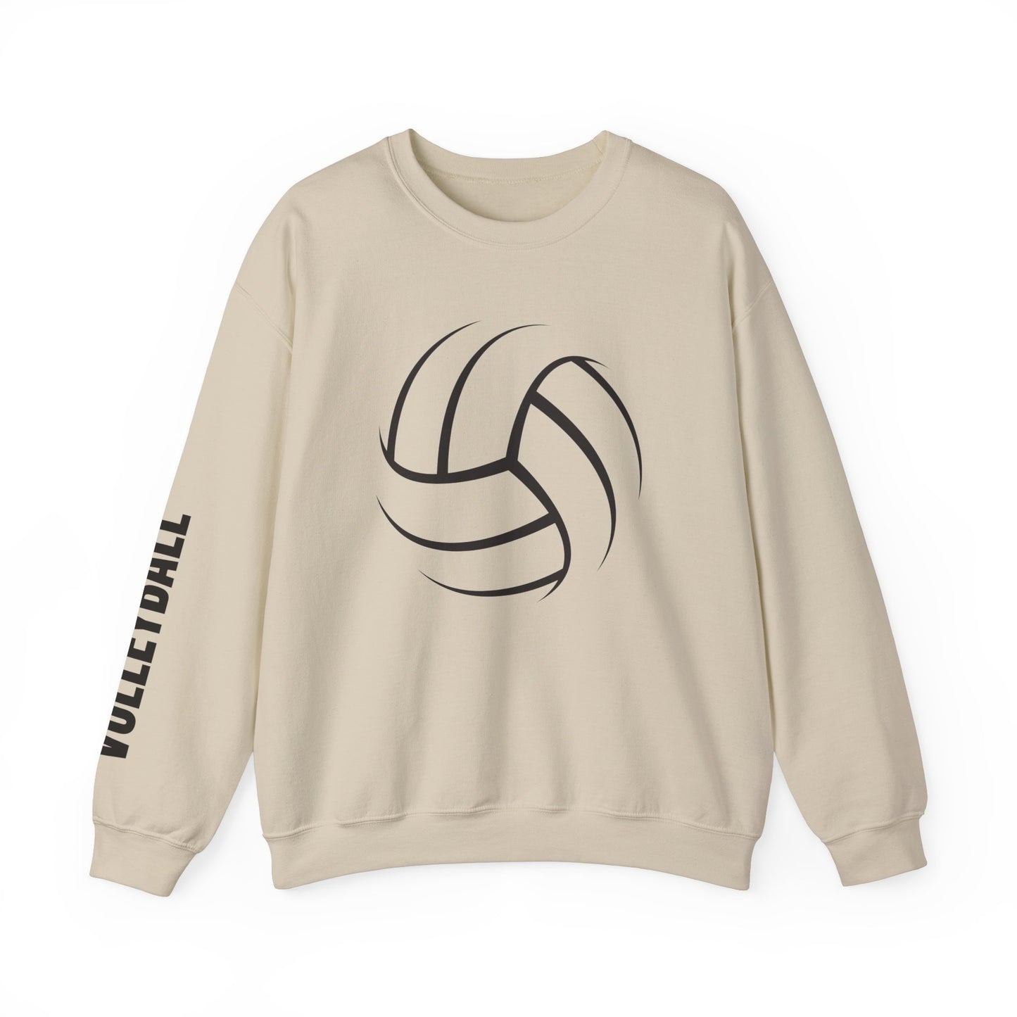 Volleyball Crewneck Sweatshirt with Sleeve Print