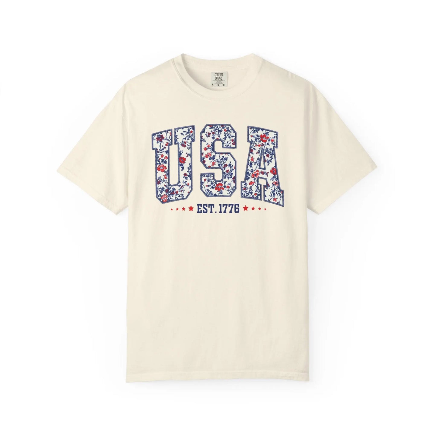 Floral USA Graphic T-Shirt Printify