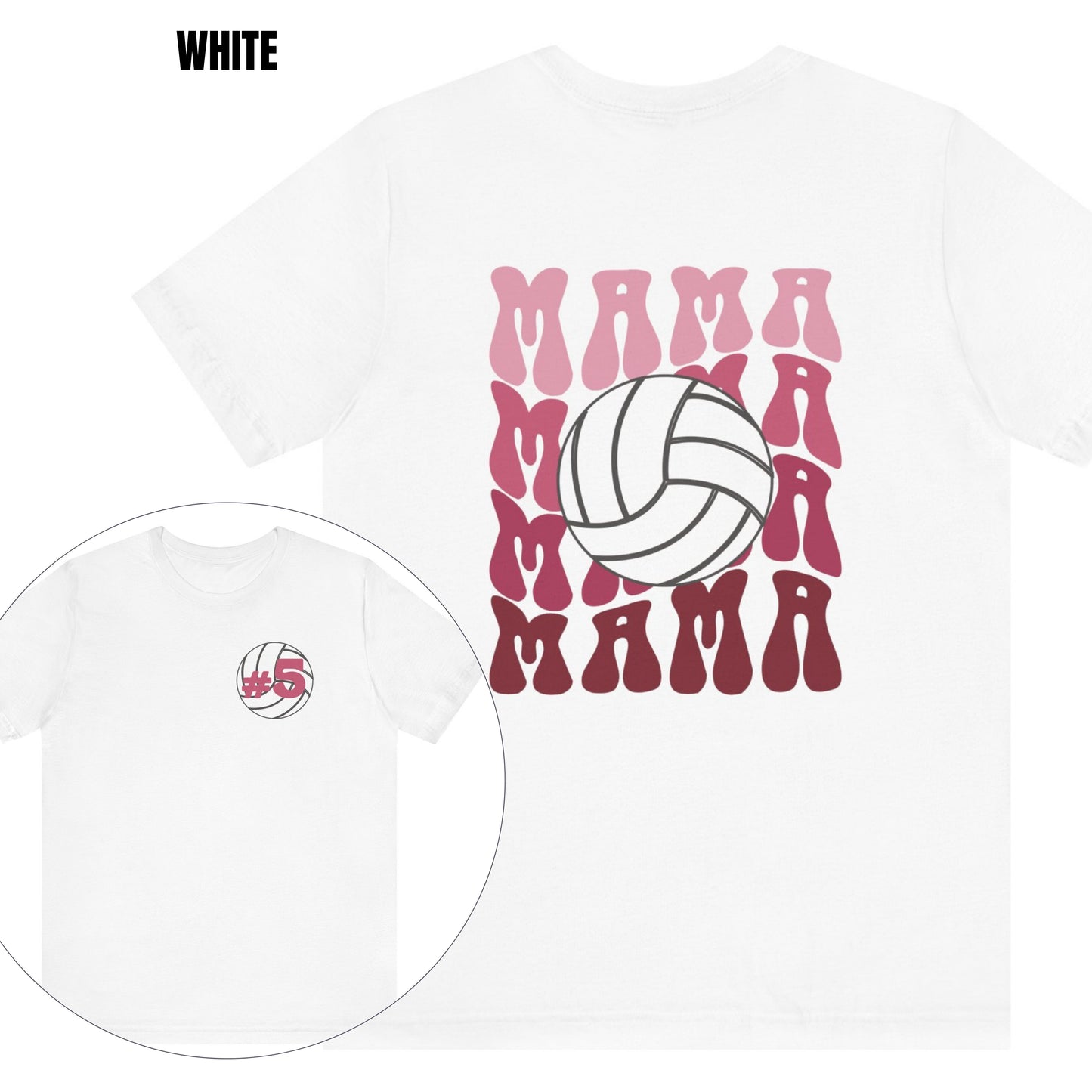 Custom Retro Volleyball Mama Personalize your Players Number on Front