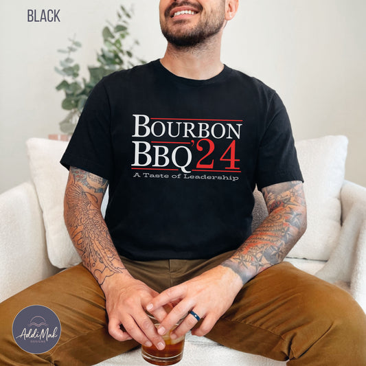 Bourbon and BBQ 2024 Presidential Campaign Election Humor Shirt